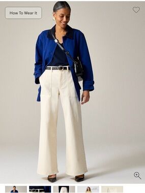 J.Crew Ecru camp-pocket wide-leg Jean